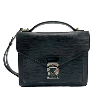 LOUIS VUITTON Handbag Shoulder Bag Epi Montsouris Leather Noir Women's M52792 z1018