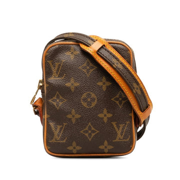 LOUIS VUITTON Monogram Danube Shoulder Bag M45268 Brown PVC Leather Women's