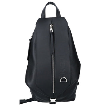 LOEWE B777W22X01 Classic Calf Small Convertible Backpack Rucksack/Daypack Black Men's
