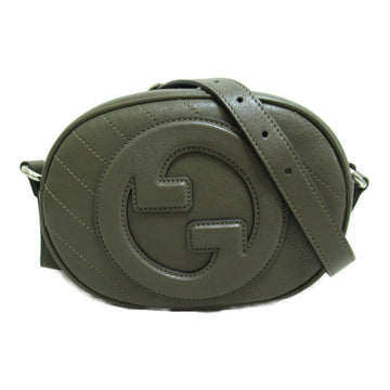 GUCCI Interlocking Shoulder Bag Khaki leather 760175