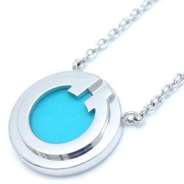 TIFFANY&Co.  T TWO Circle Necklace Turquoise Blue K18WG White Gold 291775