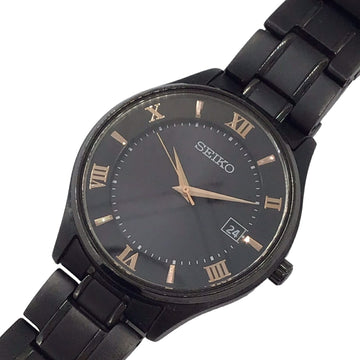 SEIKO Collection Solar SBPX117 Matte Black Watch Wristwatch Date Change Men's Women's Unisex