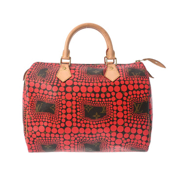 LOUIS VUITTON Monogram Town Speedy 30 Yayoi Kusama Collaboration Rouge M40693 Women's Leather Handbag