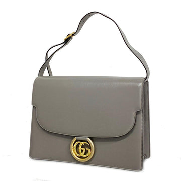 GUCCI Shoulder Bag 596478 Leather Grey Champagne Women's