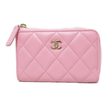 CHANEL coin purse Pink Lambskin [sheep leather]