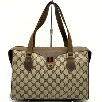 GUCCI Old Handbag Brown Interlocking G Sherry Line GG Supreme Women's 4102079