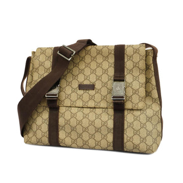 GUCCI Shoulder Bag GG Supreme 122373 Leather Brown Women's