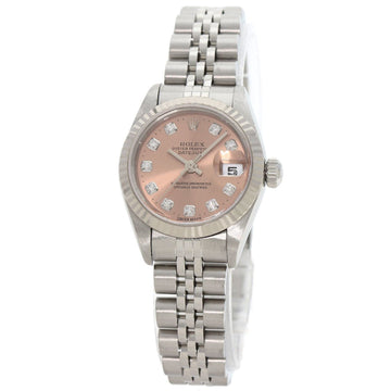ROLEX 69174G Datejust 10P Diamond Watch Stainless Steel/SS/SSxK18WG Ladies