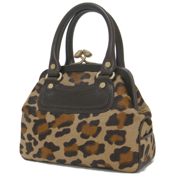 CELINE Bag Handbag Brown Leopard Print Boogie Pony Macadam Old Women's