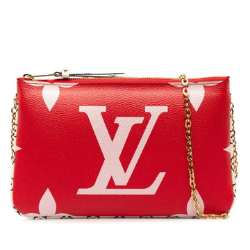 LOUIS VUITTON Monogram Giant Pochette Double Zip Chain Shoulder Bag M67561 Rouge Red Pink PVC Women's