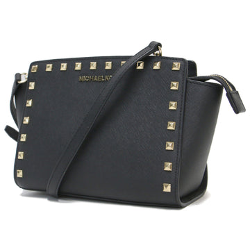 MICHAEL KORS shoulder bag, black, leather, studded women's