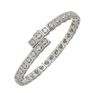 CARTIER Tectonic Full Diamond Bangle #16 K18 WG White Gold 750 Bracelet