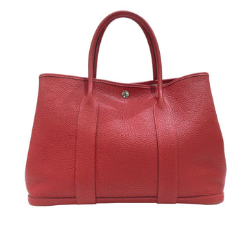 HERMES Garden PM Handbag Rouge Cazac Negonda D Engraved Women's Bag