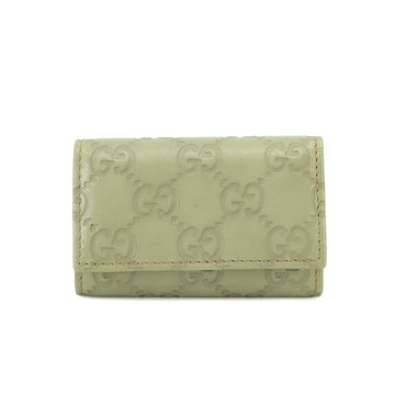 GUCCIssima 6-ring key case Leather Light Green 138093 Gold hardware Key Case