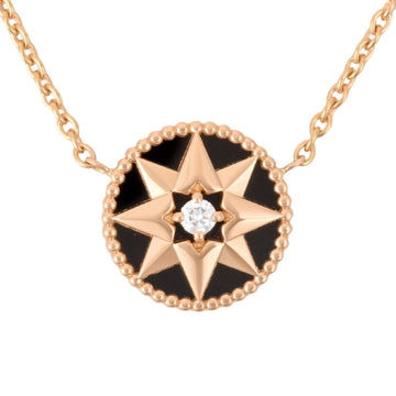 CHRISTIAN DIOR Dior Rose Devant Necklace Diamond JRDV95019 K18PG Onyx Star Women's ITQ58HU6AGPK