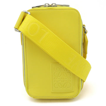 LOEWE Vertical Crossbody Pocket Anagram Shoulder Bag Leather Yellow C565S59X01