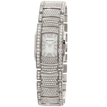 BVLGARI AAW26G Ashoma Bezel Strap Diamond Watch K18 White Gold/K18WG x Ladies