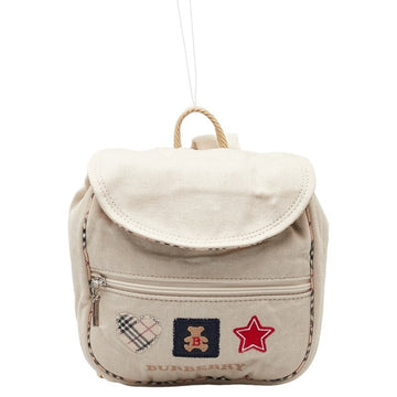 BURBERRY Nova Check Teddy Bear Star Heart Motif Backpack Beige Canvas Women's