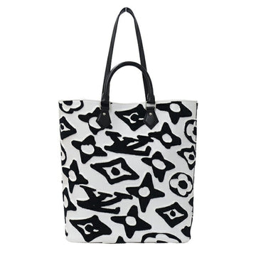 LOUIS VUITTON Bag Tufted Monogram Women's Men's Handbag Shoulder 2way LV×UF Cabas White Black M45567 Outing
