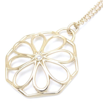 TIFFANY&Co. Flower Necklace 1P Diamond K18YG Yellow Gold 199942