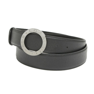 BVLGARIBulgari  Circle Buckle Belt Leather Black 38955 44 110