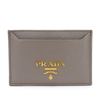 PRADA business card case/card case pass 1MC208 Saffiano gray leather accessories ladies  saffiano argilla