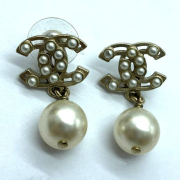 CHANEL Coco Mark A15 C Line Pearl Earrings