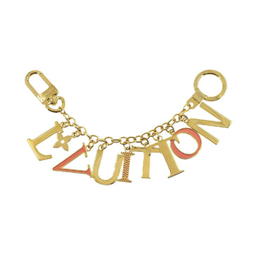 LOUIS VUITTON Portocle Initial Bag Charm Gold Red M61020