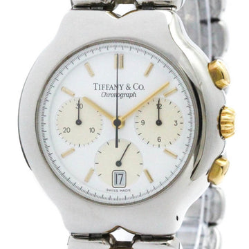 TIFFANYPolished  Tesoro Chronograph 18K Gold Steel Quartz Watch M0322 BF572358