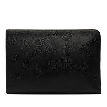 TIFFANY clutch bag, black leather, women's, &Co.