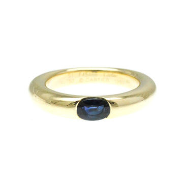 CARTIER Ellipse Blue Sapphire Ring Yellow Gold [18K] Fashion Sapphire Band Ring Gold