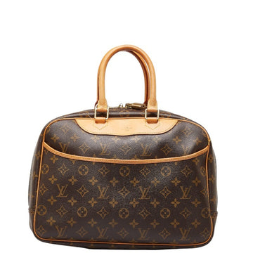 LOUIS VUITTON Monogram Deauville Handbag M47270 Brown PVC Leather Women's