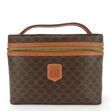 CELINE handbag, macadam leather, brown, vanity bag, pouch, women's,