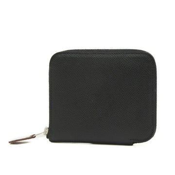 HERMES Azap Compact Silk-in Round Wallet Epson Black B engraved