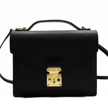 LOUIS VUITTON Handbag Shoulder Bag Epi Montsor Leather Black Gold Men's M52122 w0386a