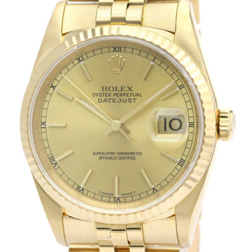 ROLEXPolished  Datejust T Serial 18K Gold Automatic Mens Watch 16238 BF563979