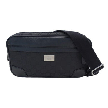 GUCCI bag men's body waist GG nylon leather black 336672 compact