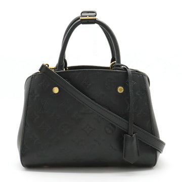 LOUIS VUITTON Monogram Empreinte Montaigne BB Handbag Shoulder Bag Noir Black M41053