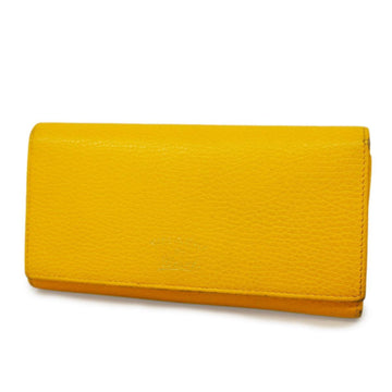 GUCCI long wallet 354498 2149 leather yellow champagne ladies