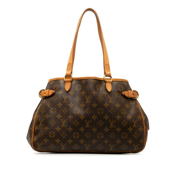 LOUIS VUITTON Monogram Batignolles Horizontal Handbag Tote Bag M51154 Brown PVC Leather Women's