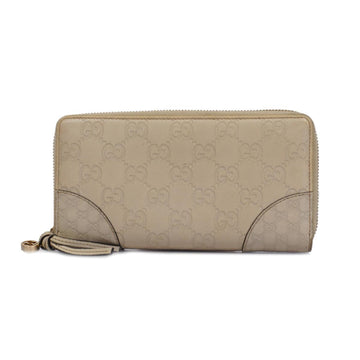 GUCCI Long Wallet ssima 394005 Leather Grey Women's
