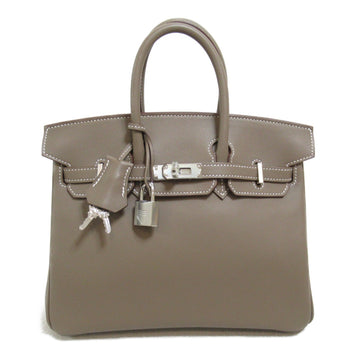 HERMES Birkin 25 handbag Brown Etoupe Grey Vaux Swift leather leather