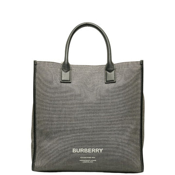 BURBERRY handbag tote bag 8050814 black canvas leather ladies