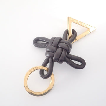 BOTTEGA VENETA Triangle Key Ring Dark Brown Gold Women's