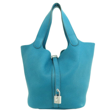 HERMES Picotin Lock MM Blue Handbag Taurillon Clemence Women's