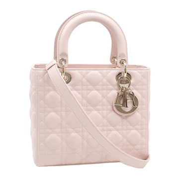 CHRISTIAN DIOR Handbag Lady Bag Medium Women's Powder Pink Lambskin M0565ONGE_M413 Cannage A6047139