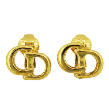 CHRISTIAN DIOR Earrings CD GP Plated Gold Women's