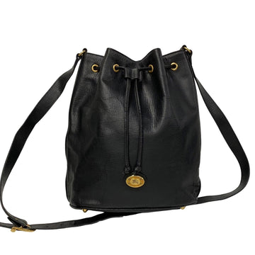 BURBERRYs Nova Check Hardware Leather Shoulder Bag Sacoche Black 21185