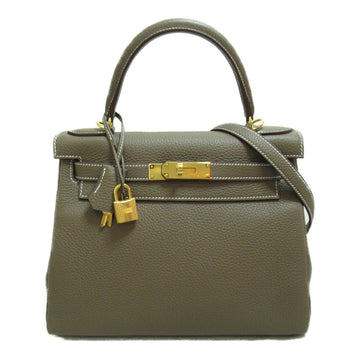 HERMES Kelly 28 Etoupe Gray handbag Gray Etoupe Grey Togo leather leather
