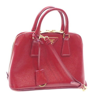 PRADA Handbag Women's Scarlet Red Patent Leather BL0838 A6046791